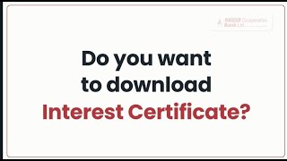 How to download Interest Certificate   NKGSB Cooperative Bank [upl. by Aikyn449]