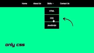 Pure CSS Dropdown Menu with HTML and CSS [upl. by Kile450]