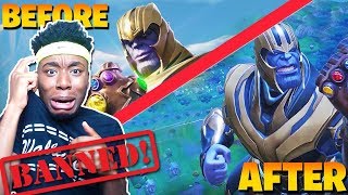 I GOT BANNED USING THE NEW THANOS in Fortnite Battle Royale SADDEST FORTNITE ENDING EVER [upl. by Anuait640]