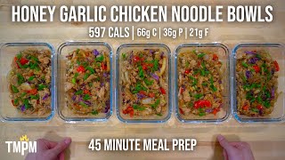 Meal Prepping Honey Garlic Noodle Bowls in Only 45 Minutes [upl. by Ydak]