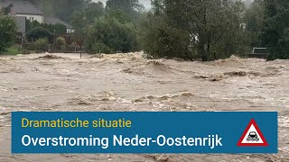 Overstromingen in NederOostenrijk böheimkirchen overstroming regen noodweer [upl. by Nospmis]