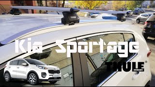 Roof rack bar with flush railing THULE Wingbar Evo for Kia Sportage [upl. by Atinek]