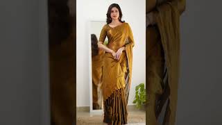 Golden tissue saree tissuesarees chanderi trending [upl. by Ait]