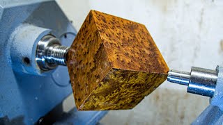 Woodturning  The Cube of Burl [upl. by Adnahc]