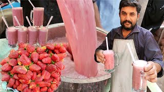 Refreshing Banana Strawberry Milkshakes  Fresh Summer Drink  How to Make Banana Strawberry Shake [upl. by Ayiotal]