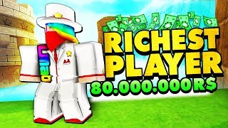 Worlds Richest ROBLOX Player 80000000 R [upl. by Arissa]