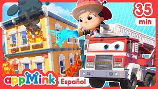 🚒🔥 ¡El Camión de Bomberos Héroe y sus Poderes de Perseguir Llamas 🚨🎬 appminkespañol [upl. by Mikahs]