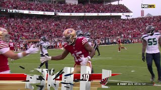 Purdys TD pass to Jennings restores 49ers lead vs Seahawks [upl. by Crispen]