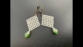 Huichol Diamond Beaded Earrings  Seed Beads Earrings [upl. by Mariele]