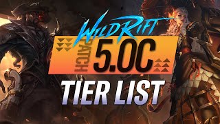 ULTIMATE CHAMPION TIERLIST PATCH 50C  RiftGuides  WildRift [upl. by Liamaj]