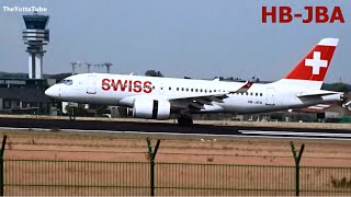 Swiss  Airbus A220100  Lands at Brussels HBJBA [upl. by Doris]