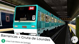 OpenBVE  BARRANCAS → GRUTA DE LOURDES Santiago Metro Line 5Línea 5 del Metro de Santiago [upl. by Seyler343]