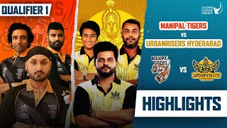 Highlights  Qualifier 1  Manipal Tigers VS Urbanrisers Hyderabad  Legends League cricket 2023 [upl. by Eenimod]