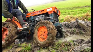 Kubota B 6000A small amp powerful Japanese tractorCold startDriftingPlowing4x4 RAW POWER 💨💥🚜 [upl. by Nelleyram]