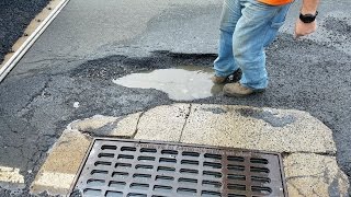 Oblivious Drivers Hit Massive Pothole [upl. by Piselli325]