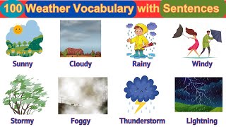 English Vocabulary  100 weather Vocabulary for kids  English Sentences  englishvocabulary [upl. by Orazio]