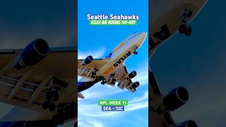 ⁠Seahawks land SJC on Atlas Air ​⁠Boeing 747481 seattle seahawks planespotting aviation [upl. by Raychel389]