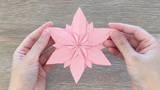 Christmas Origami Snowflake  Winter Flower  Shortened Version ❄️ [upl. by Dis]