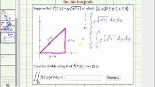 Ex Evaluate a Double Integral to Determine Volume  Change Order of Integration [upl. by Elaine486]