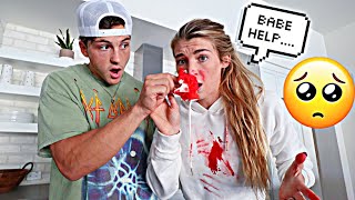 Getting A BLOODY NOSE After WORKING OUT Prank On Husband HE FREAKED OUT [upl. by Watanabe]