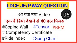 LDCE JEPWAY PREVIOUS QUESTION IRPWM 2020 Manual Question Railway Departmental Question [upl. by Waxman]