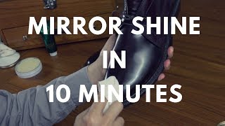 A Mirror Shoe Shine In 10 Minutes Or Less 👞 Alden Shell Cordovan [upl. by Dorris746]