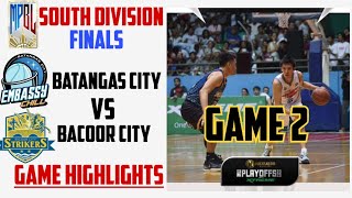 Bacoor Strikers Vs Batangas Embassy Chill Game 2 Highlights MPBL South Division Finals 2023 [upl. by Ardnael68]