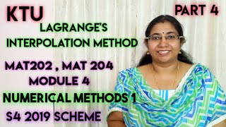 Lagranges Interpolation Method Numerical Methods 1 MAT202  MAT204  Module 4  Part 4 [upl. by Plank626]