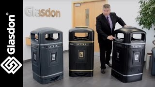 Glasdon UK  product demonstration  extras  Glasdon Jubilee™ 110 litter bin [upl. by O'Reilly]