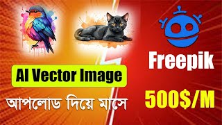 Ai দিয়ে ছবি বানিয়ে Freepik এ টাকা ইনকাম। Image Ready  Upload Process  Image Approve  A to Z [upl. by Bullock]