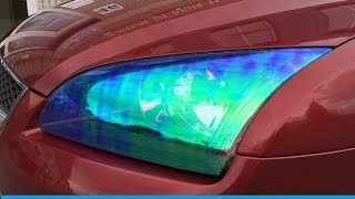 How to install Headlight Tint  Chameleon  Car Wrapping Tutorial by Chromatic Vinyl Films [upl. by Biernat]