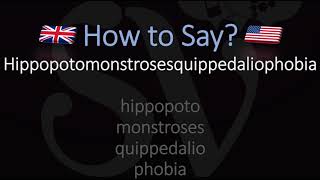 How to Pronounce Hippopotomonstrosesquippedaliophobia FEAR of LONG WORDS Meaning amp Pronunciation [upl. by Ainitsirc]