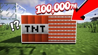 잉여맨  초미니TNT 100000개 VS 일반TNT 대결 하늘 끝까지 날아보자  마인크래프트 Minecraft [upl. by Rodama]