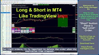 Like TradingView  Long amp Short on MT4 Trade Manager EA [upl. by Letreece]