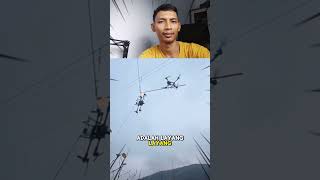 Hati hati nyetrum  Layangan Drone shorts reaction funny drone [upl. by Yuma]