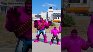 RANDOM BABY HULK VS PINK HULK BATTLE gta5 hulk [upl. by Adne880]