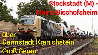 Von Stockstadt Main nach Mainz  Bischofsheim über Darmstadt  Kranichstein und Groß Gerau [upl. by Alaek]