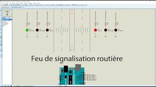 Feu de Signalisation dans Proteus 8 Simulation et explication [upl. by Hasty]