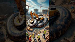 Found a python wrapped tightly around my excavator youtubeshorts shorts animals [upl. by Akla]