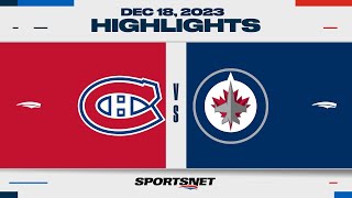 NHL Highlights  Canadiens vs Jets  December 18 2023 [upl. by Therron105]