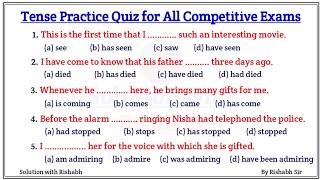 Tense Practice Set for All Competitive Exams  Fill in the blanks with correct form of verbs  Tense [upl. by Morry]