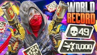 New WORLD RECORD 49 KILLS and 11000 Damage in SEASON 22 Apex Legends Gameplay [upl. by Wallache]