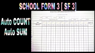 School Form 3  SF3  AUTO COUNT amp AUTO SUM  FREE SOFT COPY [upl. by Ipoillak]