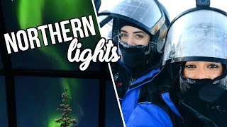 IM IN FINLAND Seeing the Northern Lights Snowmobiling  Igloo Hotel Tour [upl. by Magdalene]