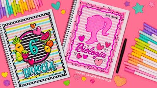 Cómo hacer PORTADAS BONITAS para tus materias  REGRESO A CLASES barbie barbiemovie kawaii [upl. by Noyes]