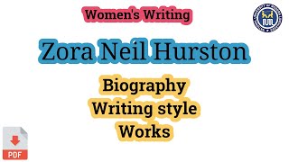 Zora Neale Hurston  Writing style of Zora Neale Hurston [upl. by Ecidnarb895]