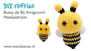 Haak een Buzzy de Bij knuffel Amigurumi haakpatroon voor beginners  Nederlands [upl. by Ahsienel]