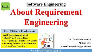 SE 14  Requirement Engineering  Establishing Ground Work  Users VS System Requirements [upl. by Adleremse]