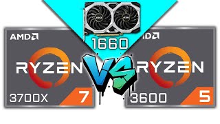 Ryzen 7 3700X vs Ryzen 5 3600 with GTX 1660 Ventus XS OC benchmark comparison [upl. by Fernanda968]