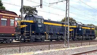 T Class locomotives with SRHC heritage carriages in Broadmeadows [upl. by Ime213]